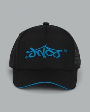 Jnco Graffiti Logo Cap Accessories Blue | FJZC3027