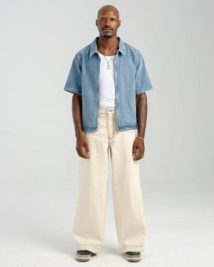 Men Jnco 101 Twin Cannon Jeans Beige | QYZY9169