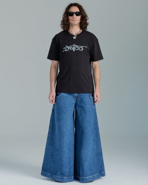 Men Jnco Convict Jeans Dark Grey | LNQD4834