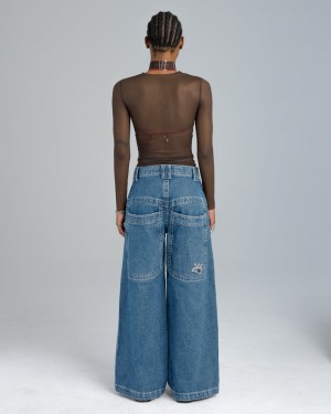 Women Jnco W117 King Jeans Dark Grey | IRSF0043