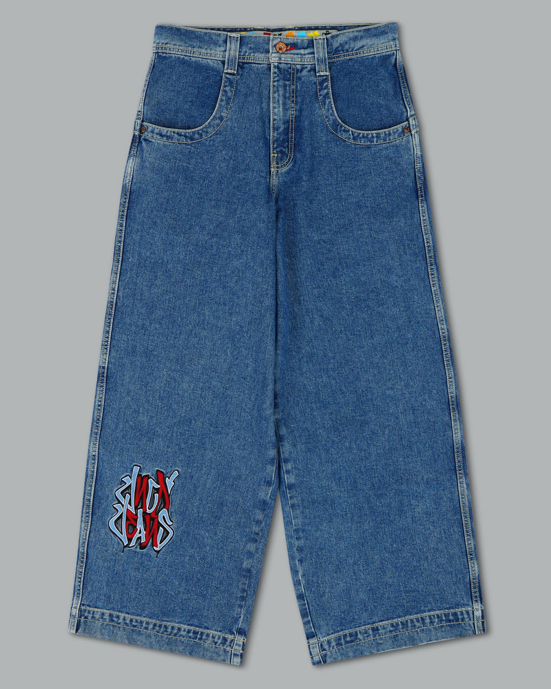 Men Jnco Rollin' Jeans Dark Grey | MLZF3993