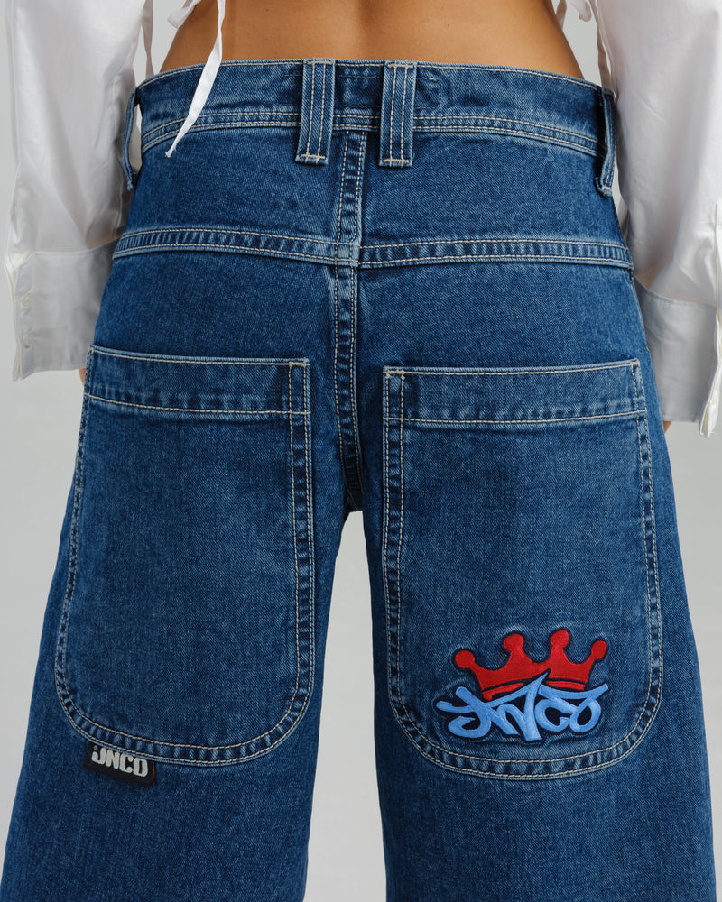 Women Jnco W1101 Crown Cannon Jeans Dark Grey | SKZN8592