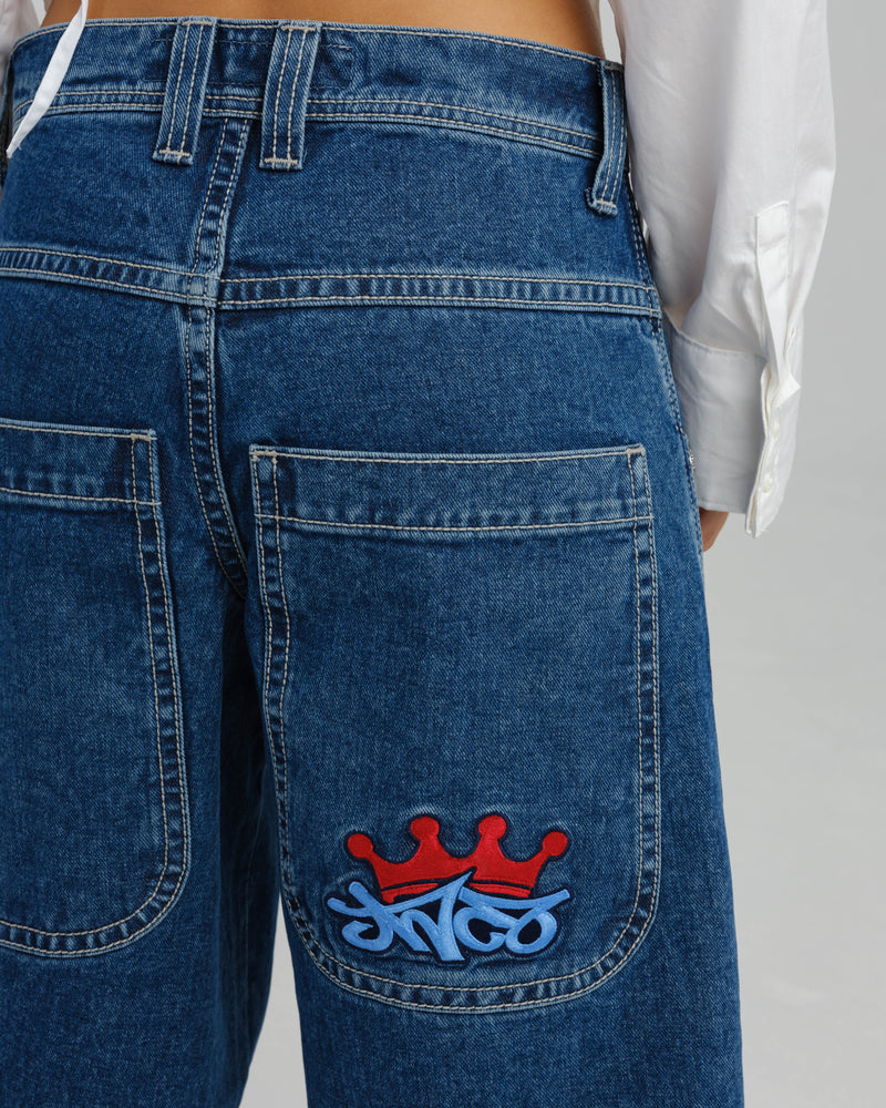 Women Jnco W1101 Crown Cannon Jeans Dark Grey | SKZN8592