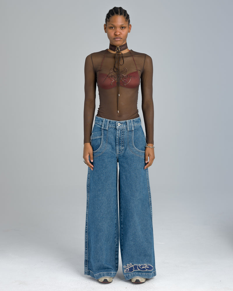 Women Jnco W117 King Jeans Dark Grey | IRSF0043