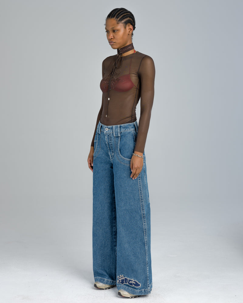 Women Jnco W117 King Jeans Dark Grey | IRSF0043